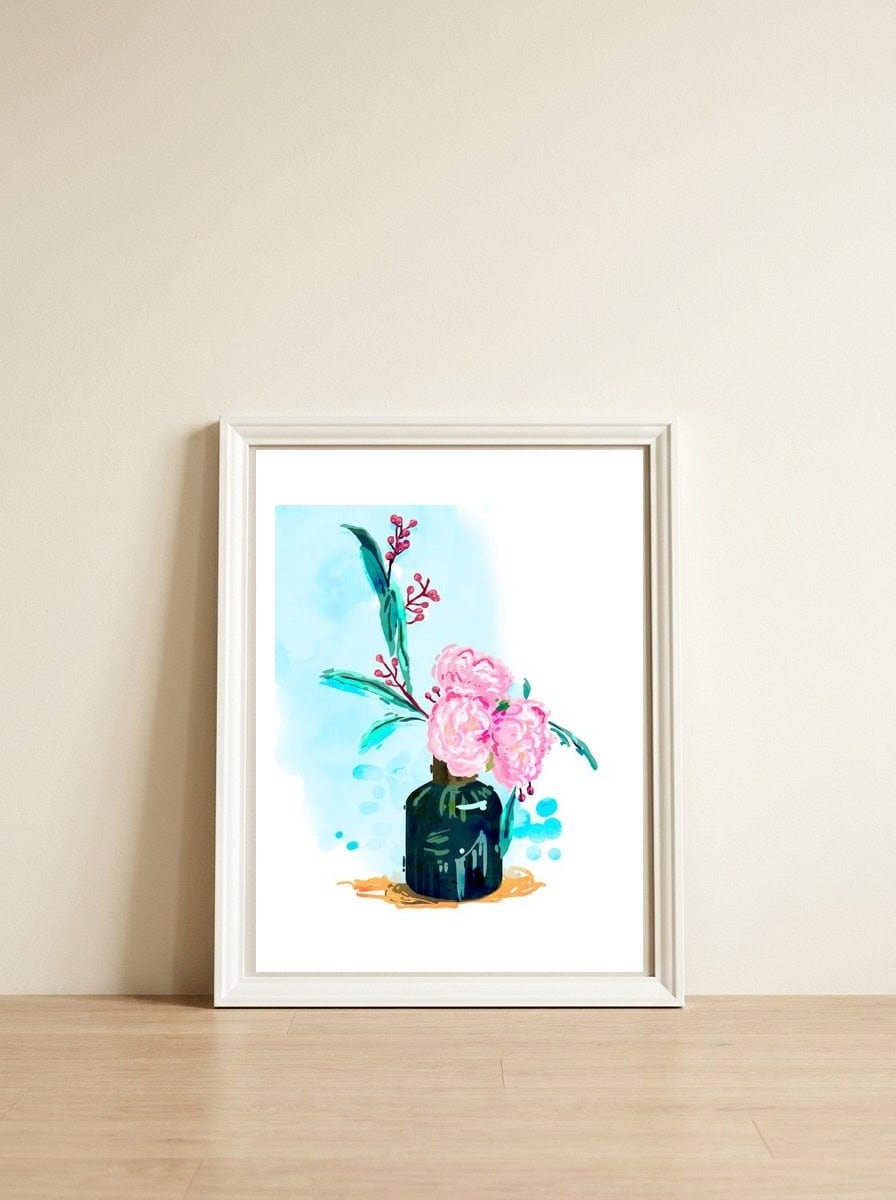 Sitting Pretty — framed, leaning against the wall
