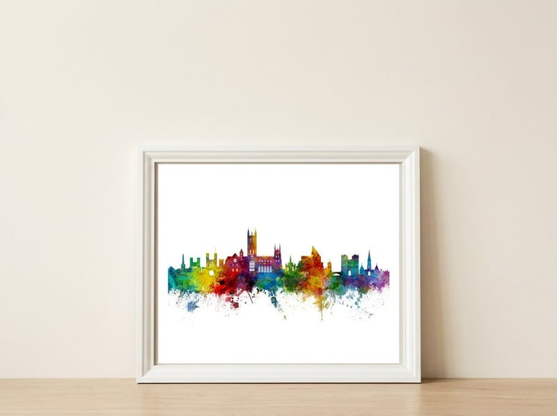 Canterbury England Skyline — framed, leaning against the wall