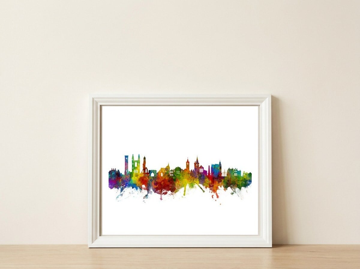 St Andrews Scotland Skyline — framed, leaning against the wall