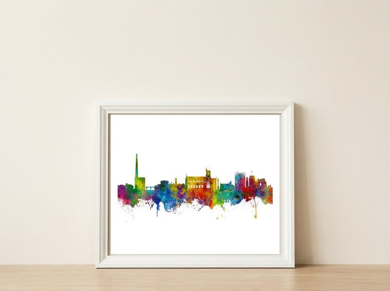 Carlisle England Skyline — framed, leaning against the wall