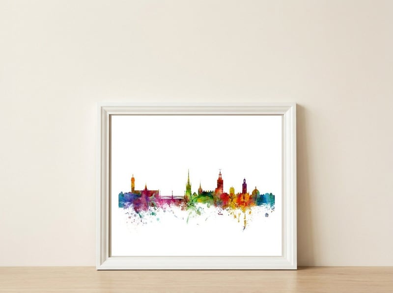 Stockholm Sweden Skyline — framed, leaning against the wall