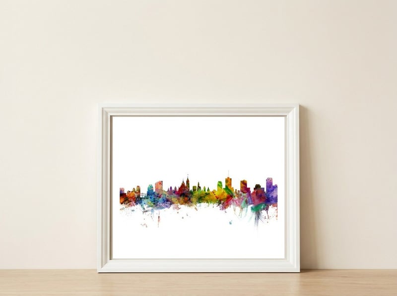 Ottawa Canada Skyline — framed, leaning against the wall