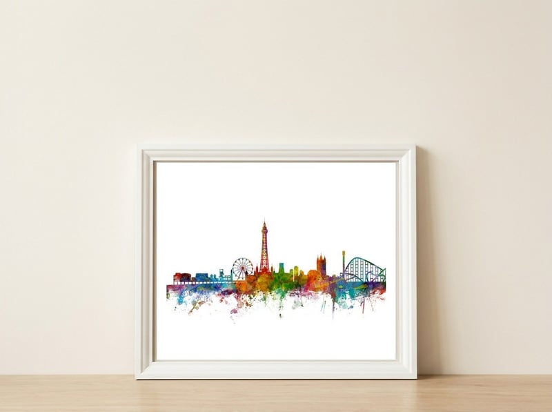 Blackpool England Skyline — framed, leaning against the wall