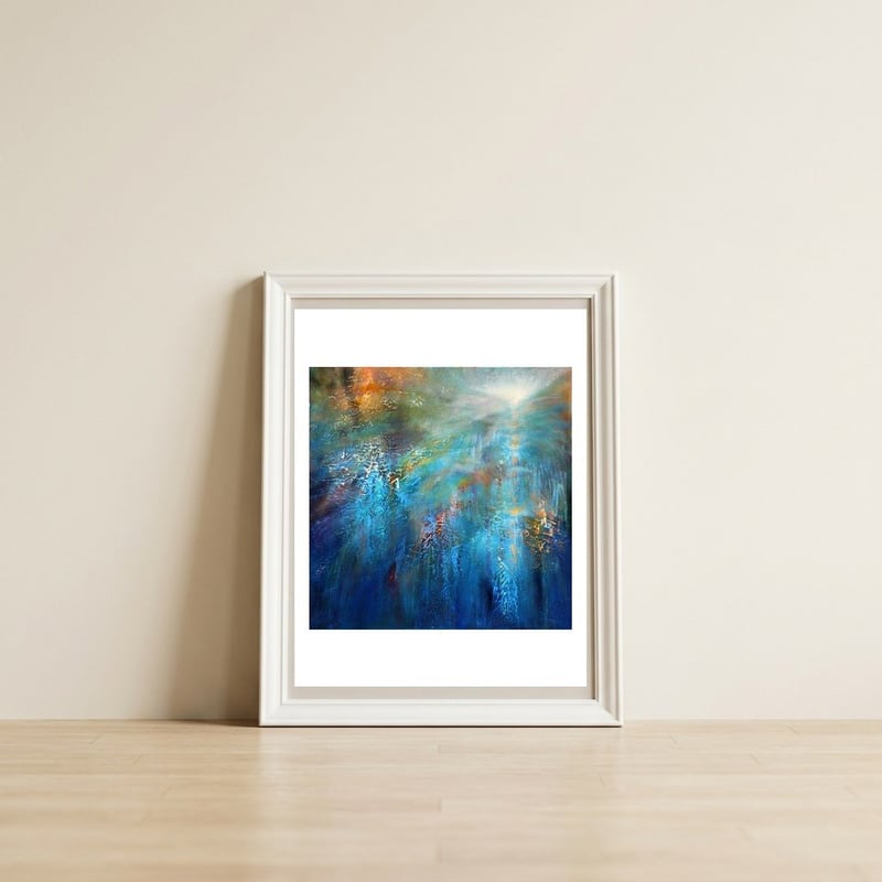 Another Blue Morning — framed, leaning against the wall