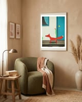 Fox in the city framed in a tender room thumbnail