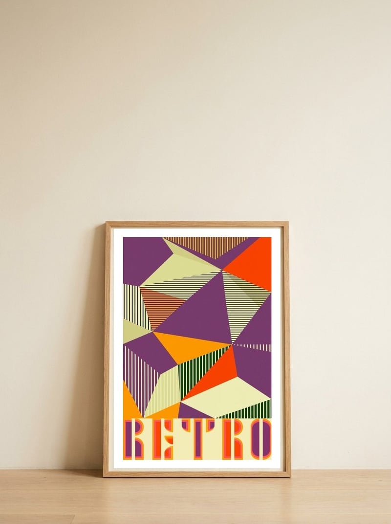 Retro — framed, leaning against the wall