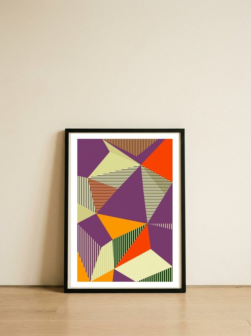 Retro II — framed, leaning against the wall