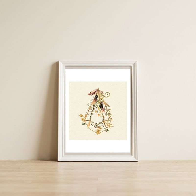 Autumn gold — framed, leaning against the wall