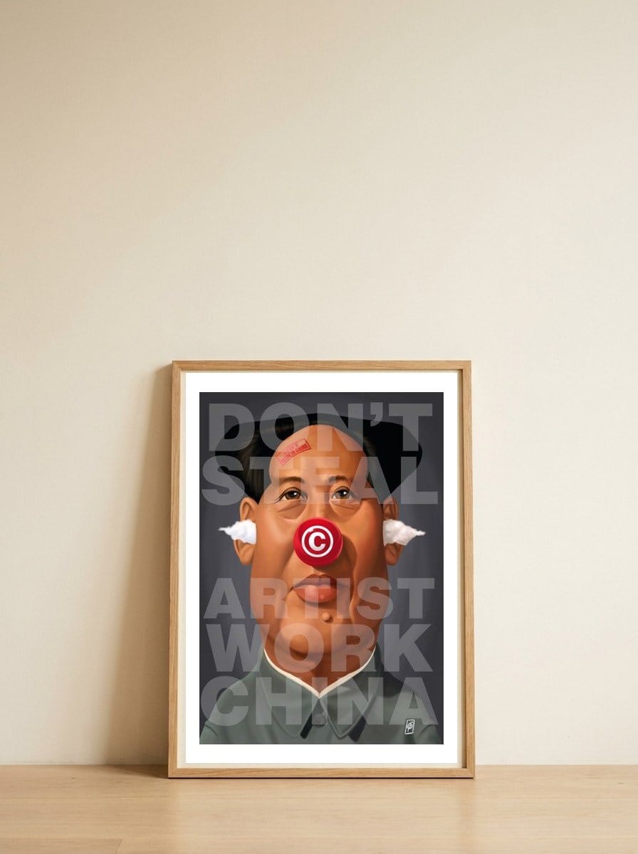 Maotse Took My Art — framed, leaning against the wall