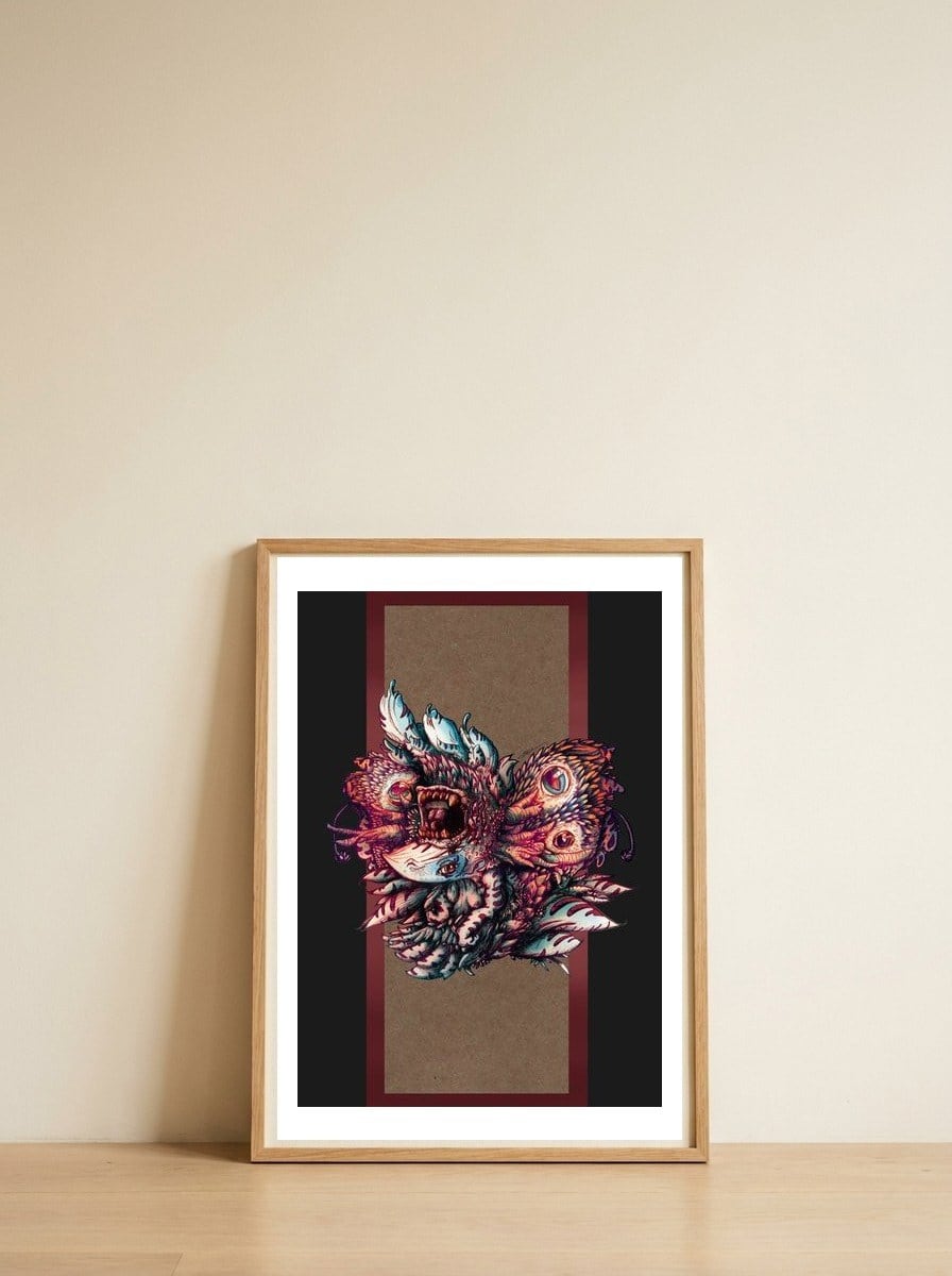 Hidden within Wings — framed, leaning against the wall