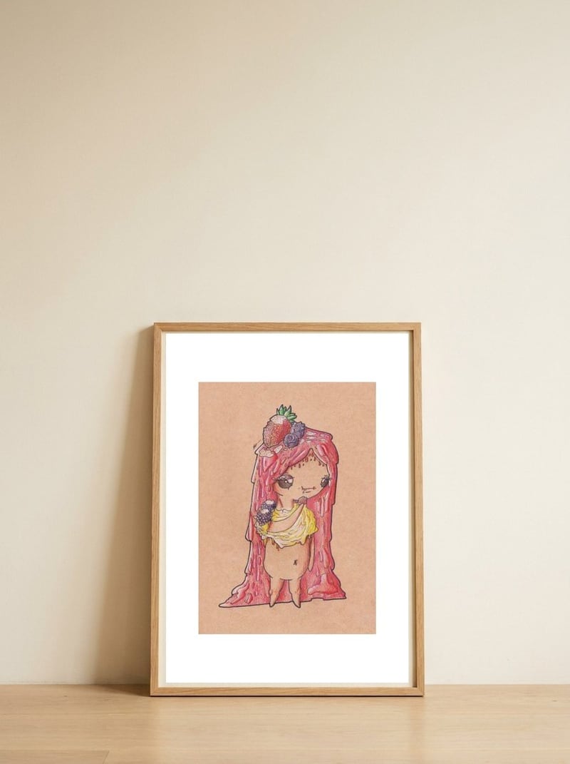 Cream Tea Heaven — framed, leaning against the wall