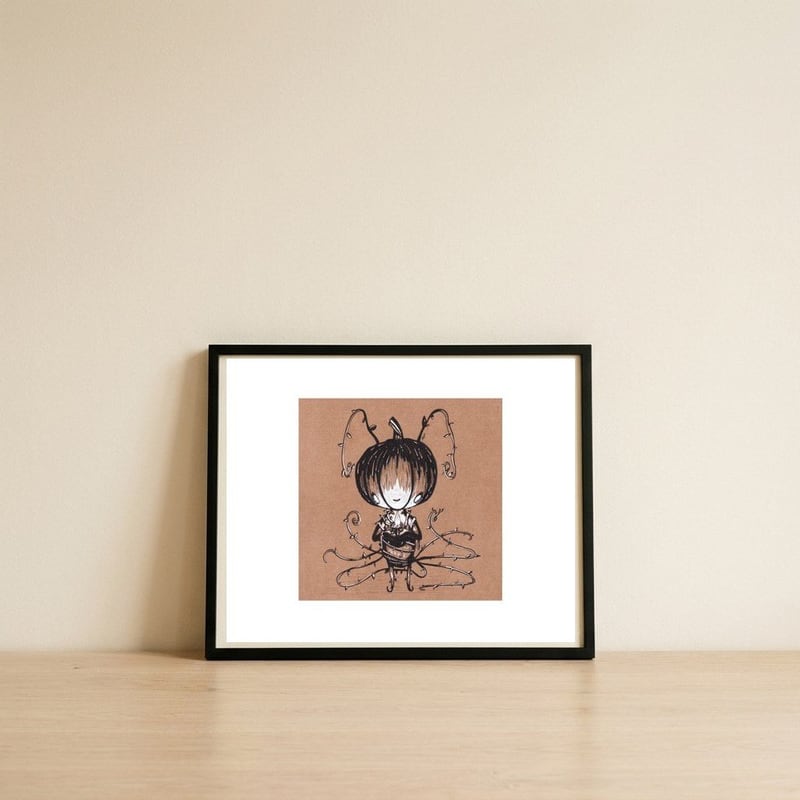 Lightkin — framed, leaning against the wall