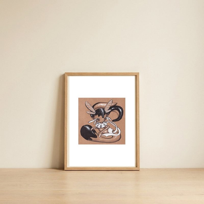Fly — framed, leaning against the wall