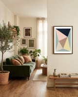 Minimal, Hard Edge Composition n82 framed in a grounding room thumbnail