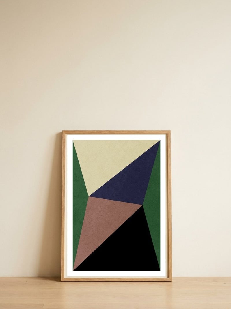 Minimal and Neutral Design n83 — framed, leaning against the wall
