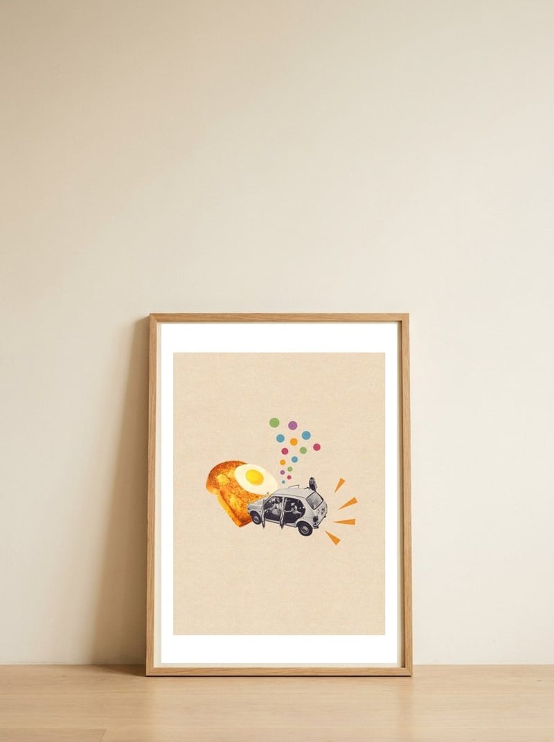 Don't Forget Breakfast! — framed, leaning against the wall