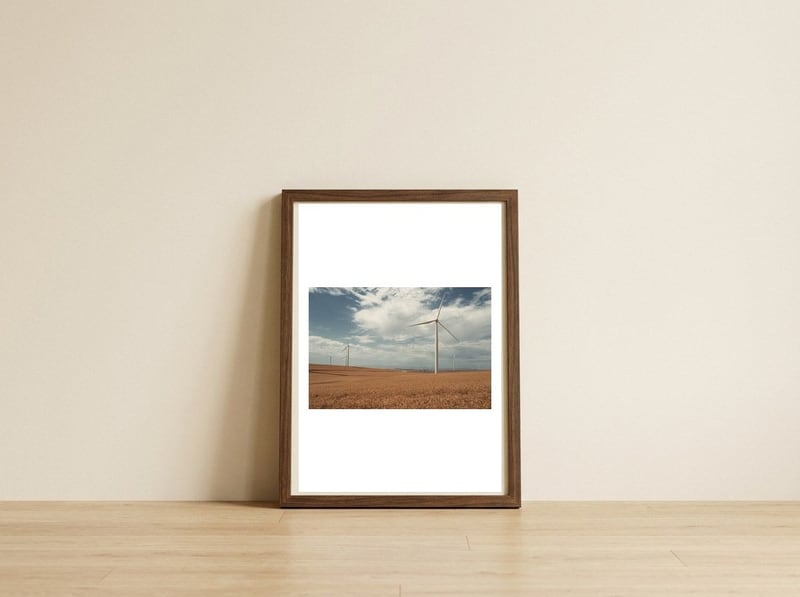 Windmill Farm — framed, leaning against the wall