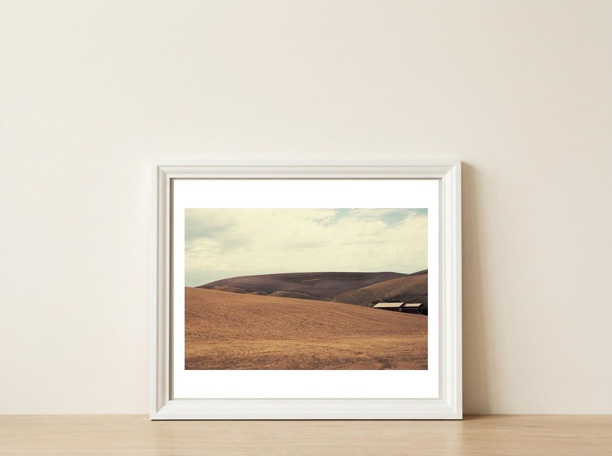 Farm life — framed, leaning against the wall