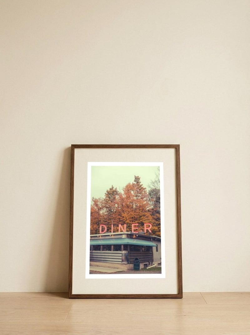 DINER — framed, leaning against the wall