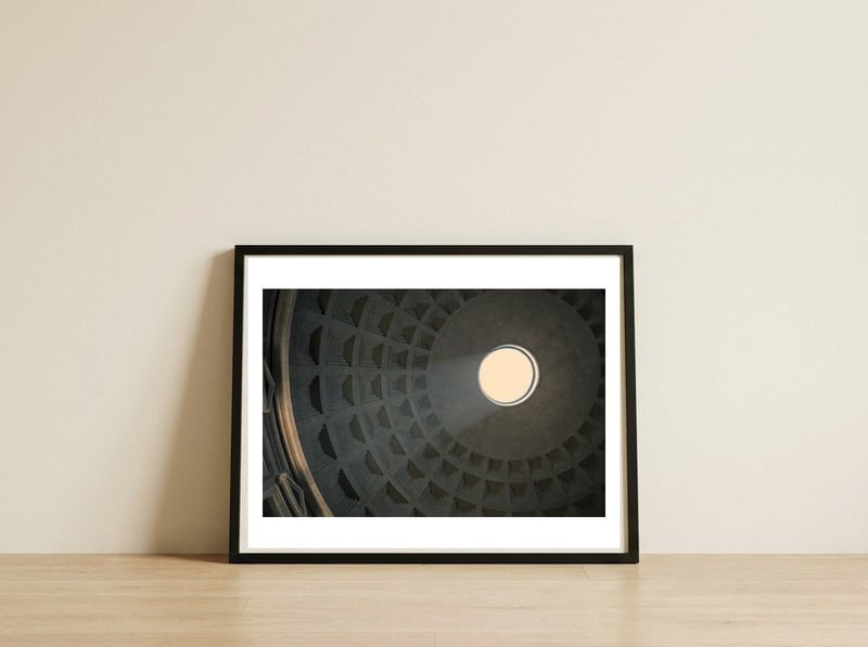 Light Ray in the Pantheon — framed, leaning against the wall