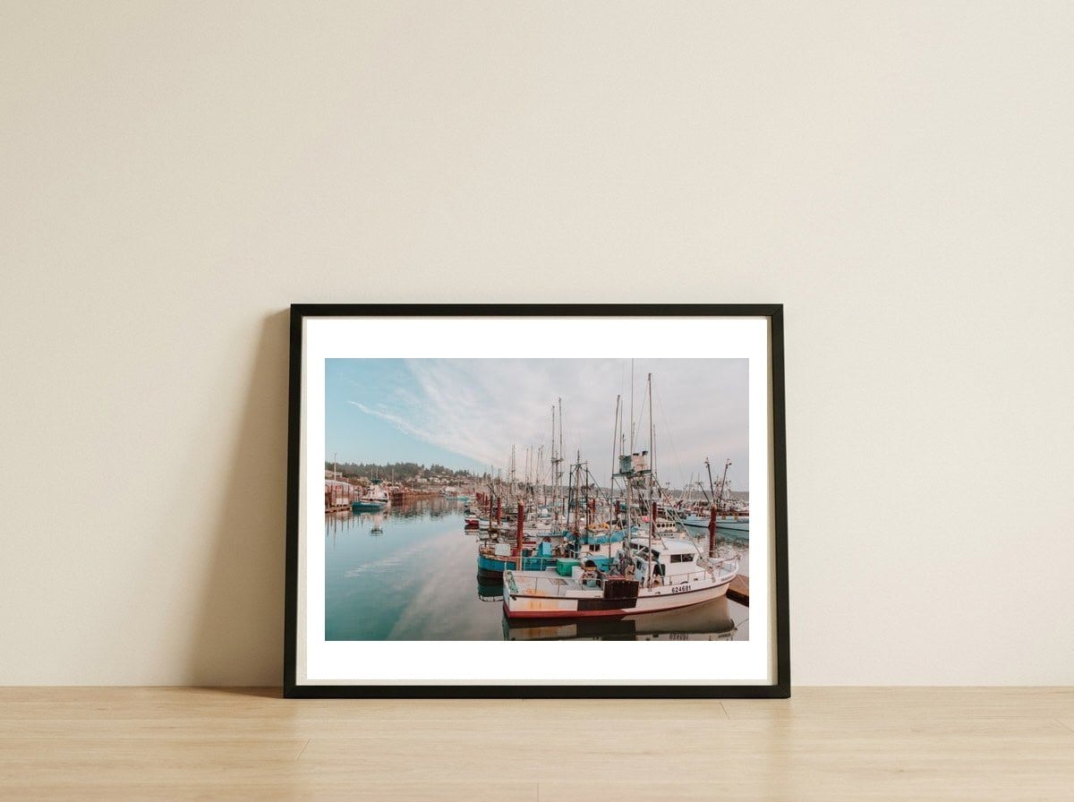Boats in Newport — framed, leaning against the wall