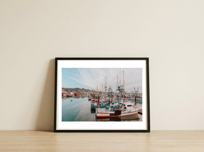 Boats in Newport — framed, leaning against the wall