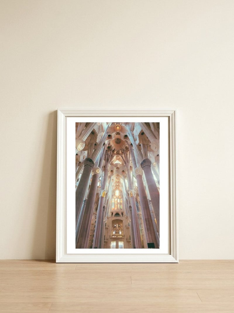 Sagrada Família in Barcelona, Spain — framed, leaning against the wall