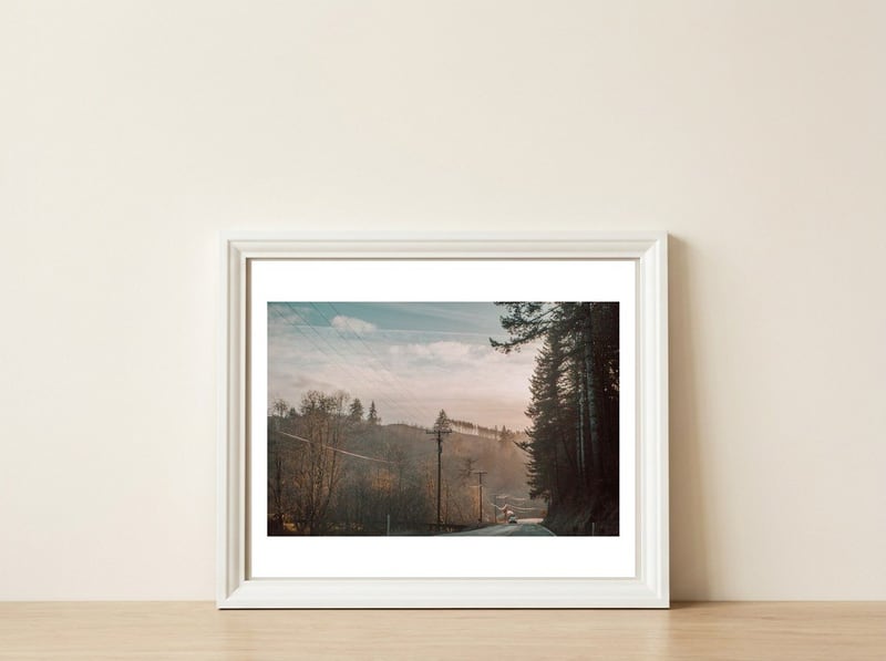 Road in Oregon — framed, leaning against the wall