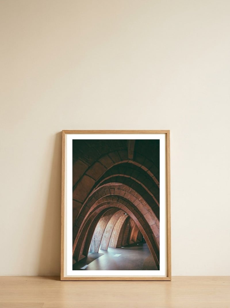 Archways in La Pedrera — framed, leaning against the wall