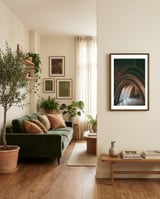 Archways in La Pedrera framed in a grounding room thumbnail