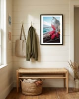 Buoys on a fishing boat framed in a relaxed room thumbnail