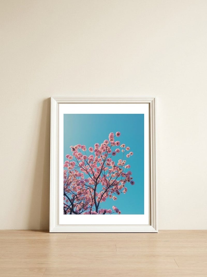 In Bloom — framed, leaning against the wall