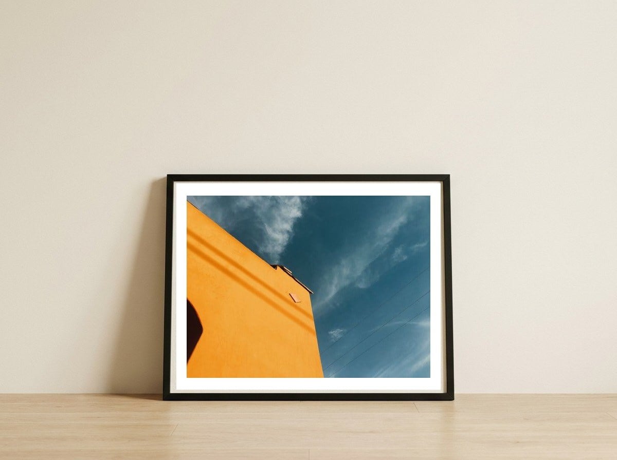 parallel lines — framed, leaning against the wall