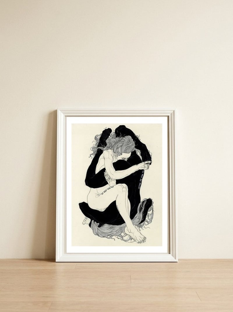 AURYN — framed, leaning against the wall