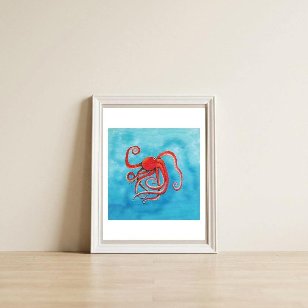 Octopus — framed, leaning against the wall
