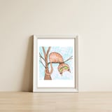 Red cat in a tree — framed, leaning against the wall thumbnail