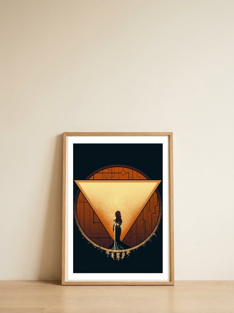 Red: Cloudbank's Finest — framed, leaning against the wall