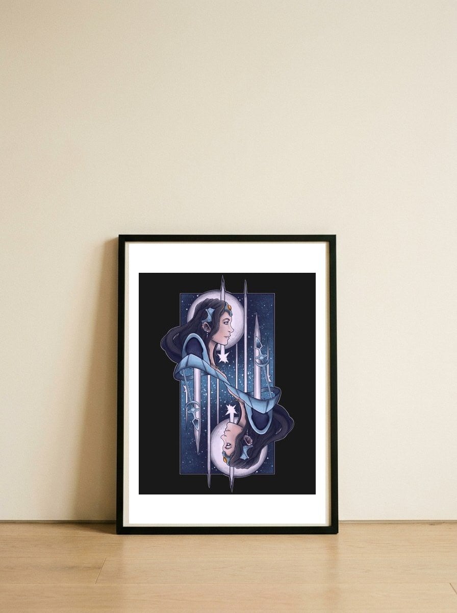 Moon's Priestess — framed, leaning against the wall