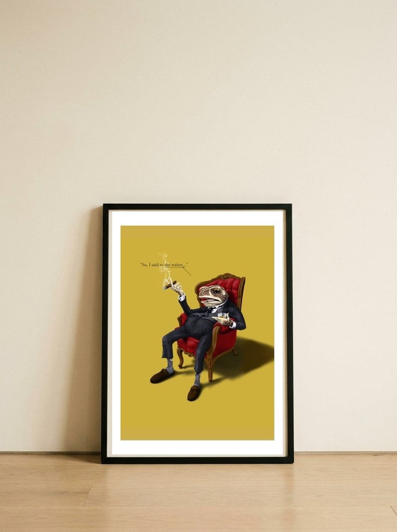 Fly In My Soup Colour — framed, leaning against the wall