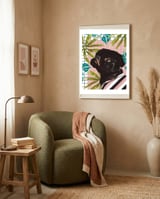 Pug On An Island framed in a tender room thumbnail
