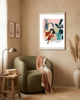 Zebra Hangout | Wildlife Urban Jungle Décor | Banana Leaves Monstera Plant Lady Fashion  framed in a tender room thumbnail