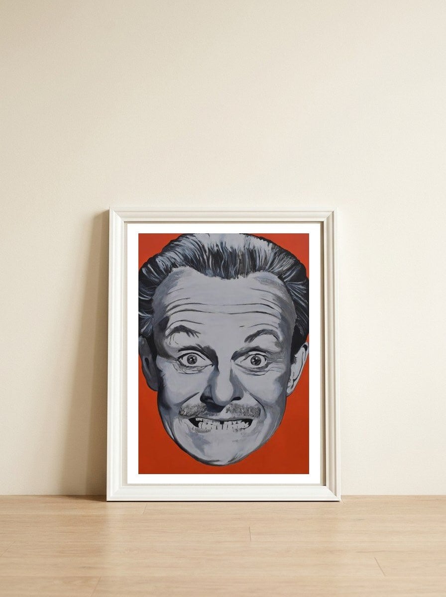 "I say!" — framed, leaning against the wall