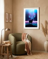 Greenery Deer - Sterling Magenta framed in a tender room thumbnail