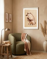 Ukulele Bear framed in a tender room thumbnail