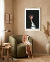 Seated Woman In Stripes framed in a tender room thumbnail