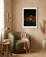 Three Bilboards Outside Ebbing Missouri framed in a tender room thumbnail