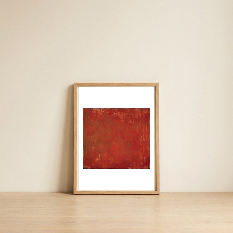 Terracotta — framed, leaning against the wall