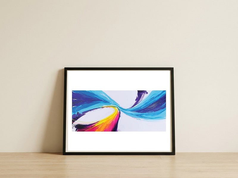 Abstract Art Britto - Qb297 — framed, leaning against the wall