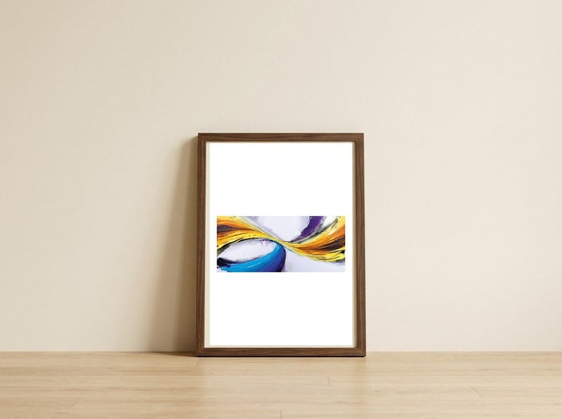 Abstract Art Britto - QB296 — framed, leaning against the wall
