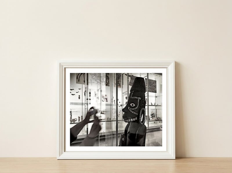 Smile please! — framed, leaning against the wall